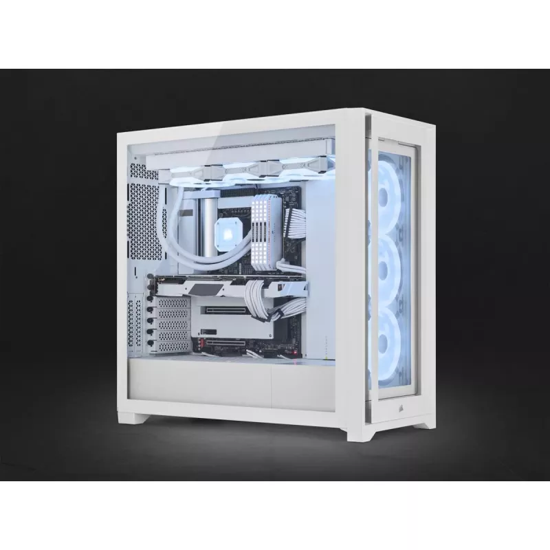 CORSAIR Mid-Tower Smart Case - iCUE 5000X - RGB QL Edition Tempered Glass True - wit