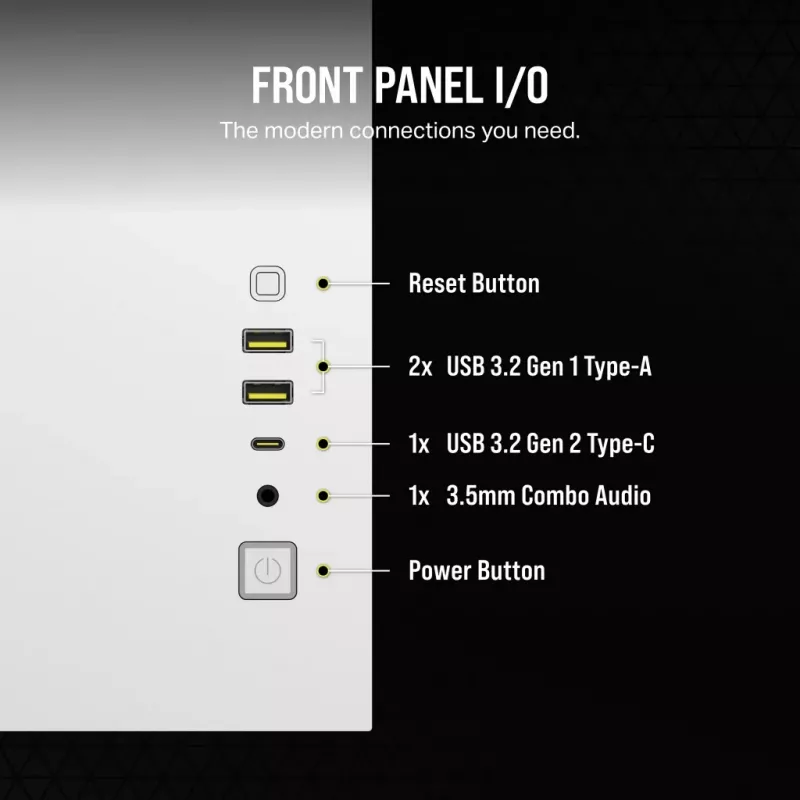 CORSAIR PC-behuizing – 2500X Mid-Tower Dual Chamber PC-behuizing – wit
