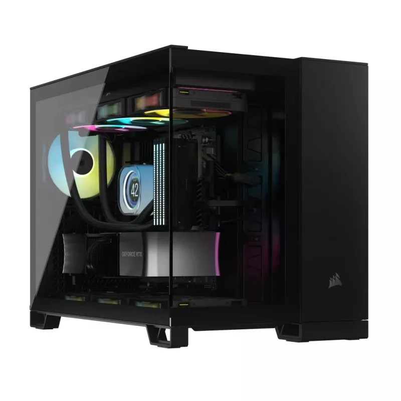 CORSAIR PC-behuizing - iCUE Link 2500X RGB Micro ATX Dual Chamber zwart