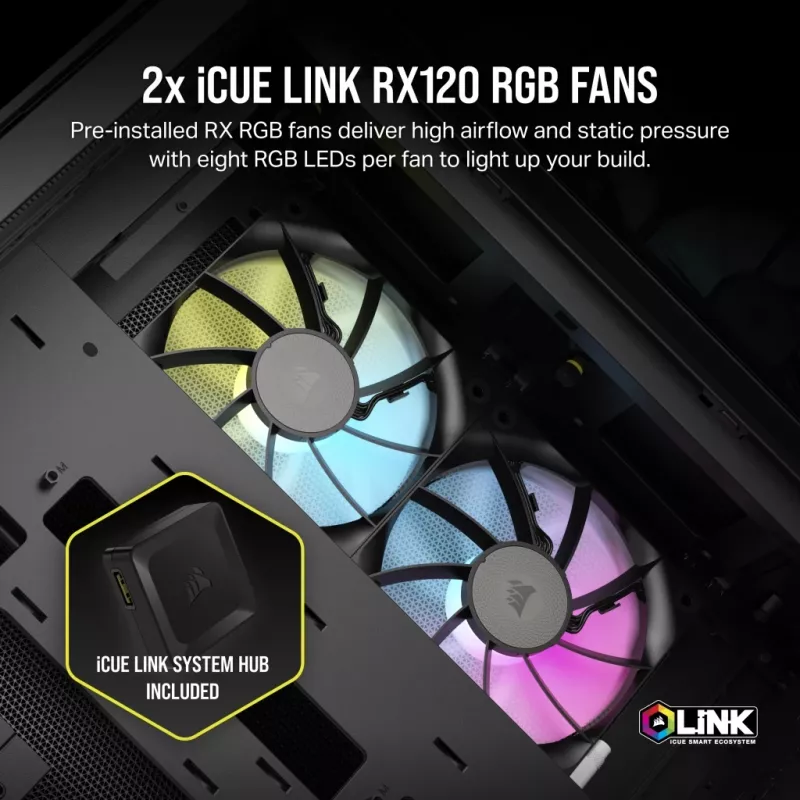 CORSAIR PC-behuizing - iCUE Link 2500X RGB Micro ATX Dual Chamber zwart