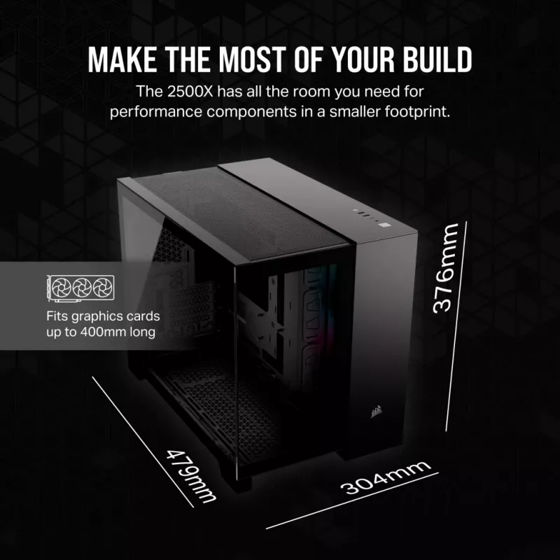 CORSAIR PC-behuizing - iCUE Link 2500X RGB Micro ATX Dual Chamber zwart