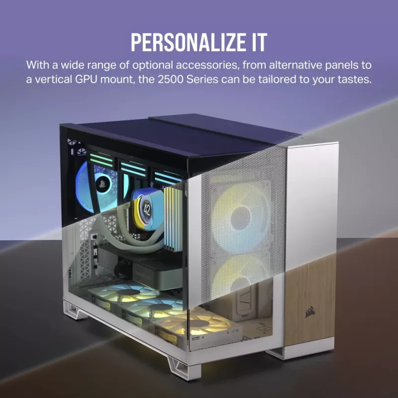 CORSAIR PC-behuizing – iCUE LINK 2500X RGB Micro-ATX Dual-Chamber wit
