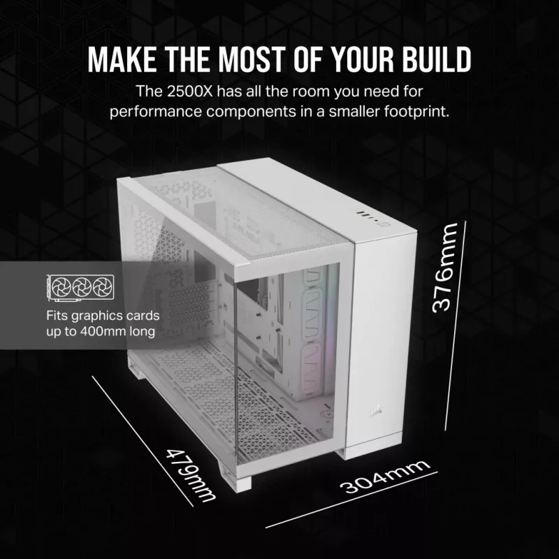 CORSAIR PC-behuizing – iCUE LINK 2500X RGB Micro-ATX Dual-Chamber wit