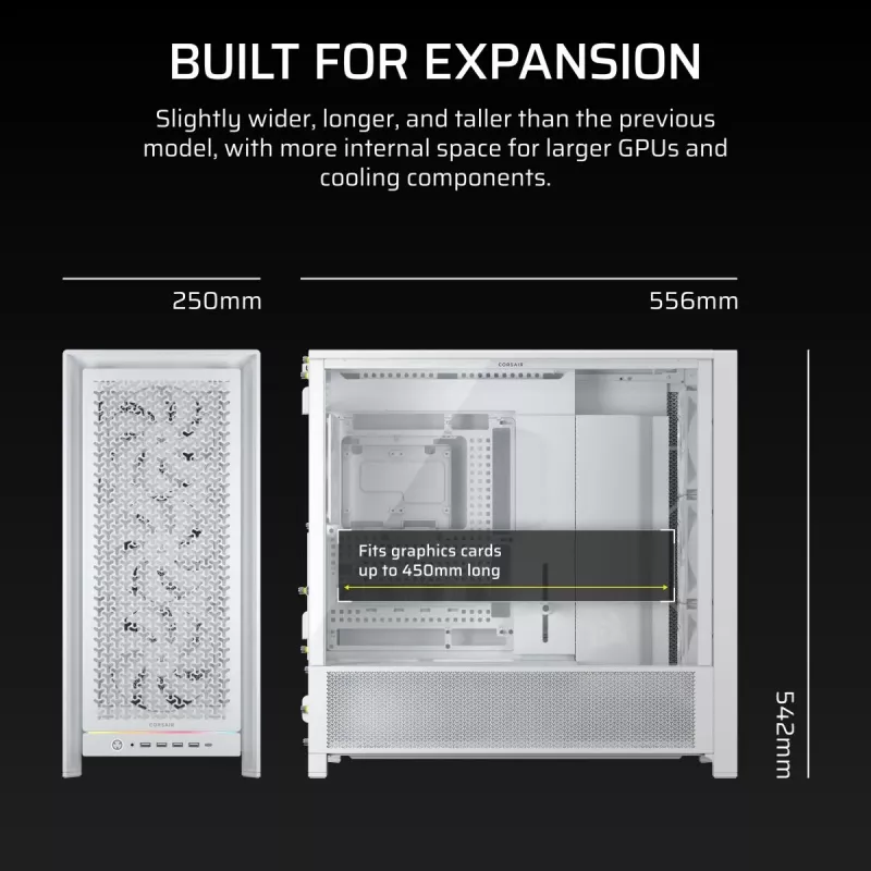 CORSAIR PC-behuizing - Frame 5000D RS High-Airflow Mid-Tower PC-behuizing - wit