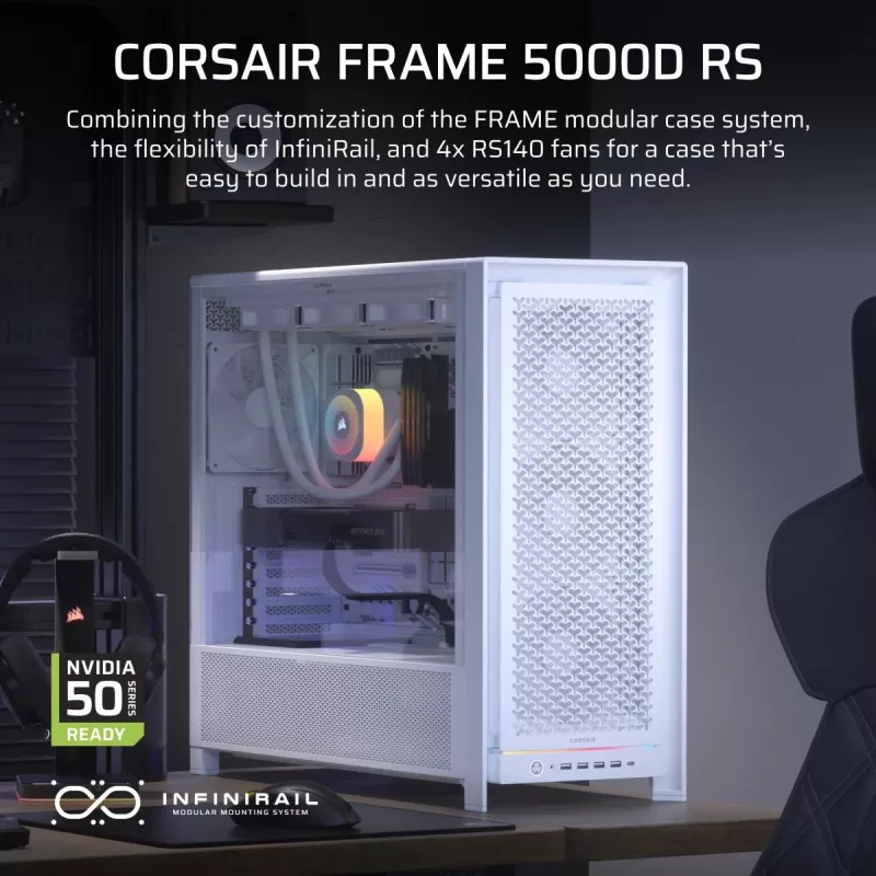 CORSAIR PC-behuizing - Frame 5000D RS High-Airflow Mid-Tower PC-behuizing - wit