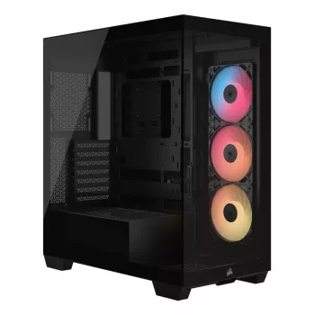 PC Midi-Tower-behuizing CORSAIR 3500X RS-R ARGB — zwart, gehard glas, ondersteunt ATX/EATX/Micro-ITX, 3x120 mm frontventilatoren