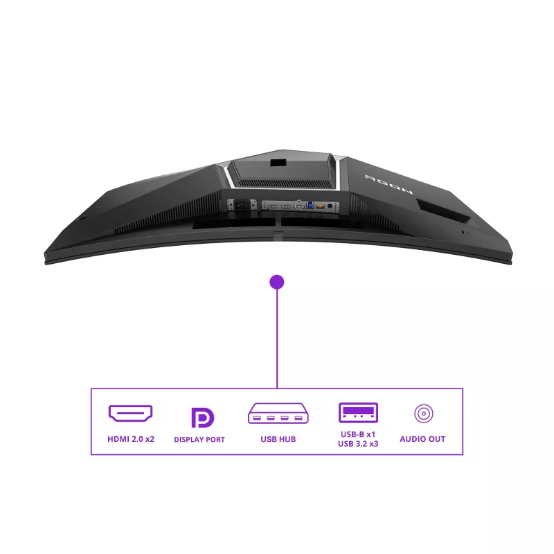 AOC AGON PRO AG346UCD computermonitor 86,4 cm (34 inch) 3440 x 1440 pixels Wide Quad HD QD-OLED zwart, grijs