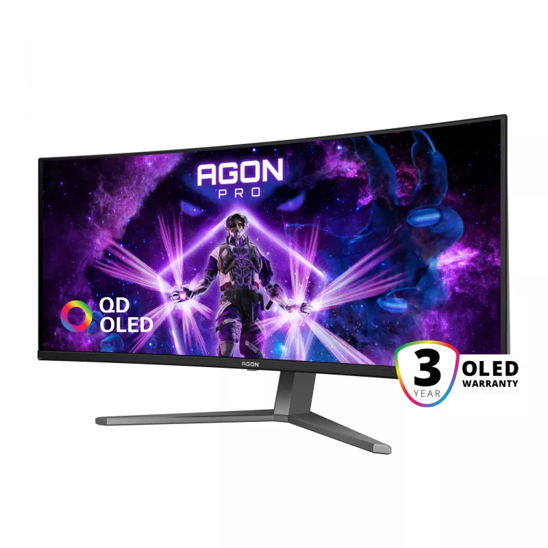 AOC AGON PRO AG346UCD computermonitor 86,4 cm (34 inch) 3440 x 1440 pixels Wide Quad HD QD-OLED zwart, grijs