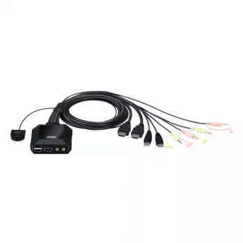 ATEN 2-poorts USB 4K HDMI KVM-switch met afstandsbediening voor poortselectie