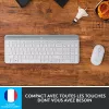 LOGITECH slanke draadloze toetsenbord en muis combo Mk470 - Offwhite - Azerty Frans