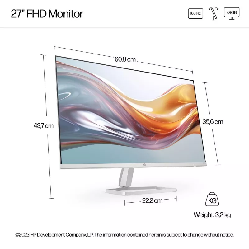 HP Desktop Monitor - Serie 5 527sw - 27 inch - 1920x1080 (FHD) - IPS