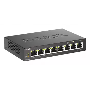 Unmanaged Switch D-Link DGS-1008P/E, L2, 8 poorten, PoE