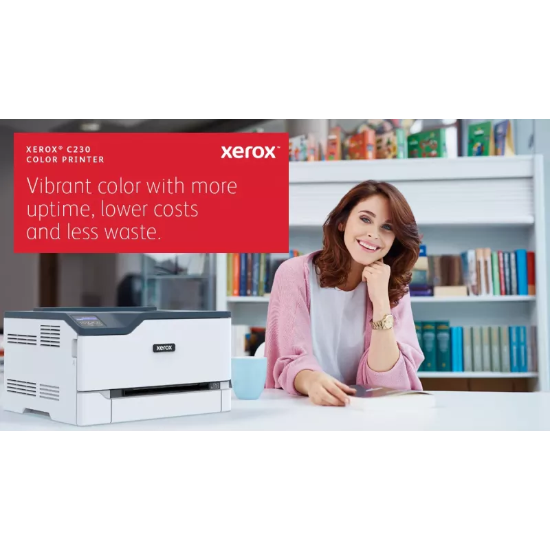 Xerox C230 A4 22ppm draadloze duplex printer PS3 PCL5e6 2 papierladen totaal 251 vel