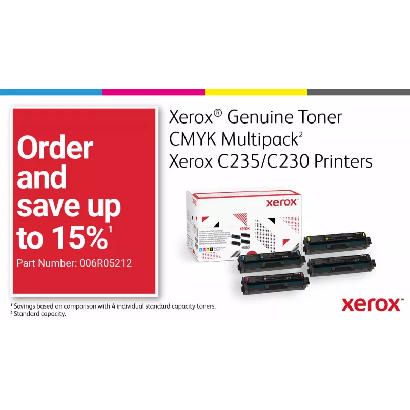 Xerox C230 A4 22ppm draadloze duplex printer PS3 PCL5e6 2 papierladen totaal 251 vel