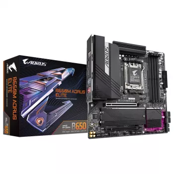 GIGABYTE B650M AORUS ELITE moederbord - AMD Ryzen 9000 CPU's, 12+2+2 fasen VRM, tot 8000MHz DDR5, 1xPCIe 5.0 + 1xPCIe 4.0 M.2, 2.5GbE LAN, USB 3.2 Gen 2x2