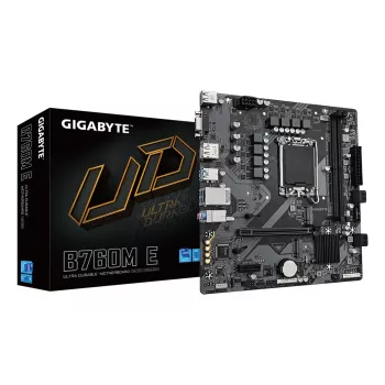 GIGABYTE B760M E moederbord - ondersteunt Intel Core CPU's van de 14e generatie, 6+1+1 fasen VRM, tot 7200MHz DDR5 (OC), 2xPCIe 4.0 M.2, 1 GbE LAN, USB 3.2 Gen 1