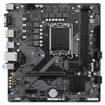 GIGABYTE B760M E moederbord - ondersteunt Intel Core CPU's van de 14e generatie, 6+1+1 fasen VRM, tot 7200MHz DDR5 (OC), 2xPCIe 4.0 M.2, 1 GbE LAN, USB 3.2 Gen 1