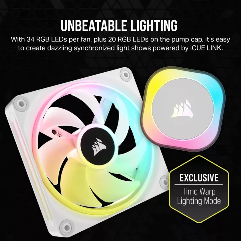 CORSAIR CPU-koeler – iCUE Link H100i RGB AiO-vloeistofkoeler – wit