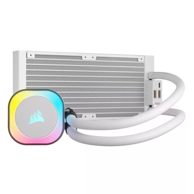 CORSAIR CPU-koeler – iCUE Link H100i RGB AiO-vloeistofkoeler – wit