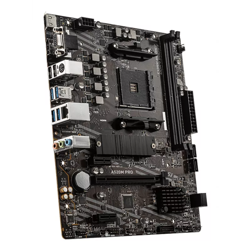 MSI A520M PRO moederbord AMD A520 socket AM4 micro ATX