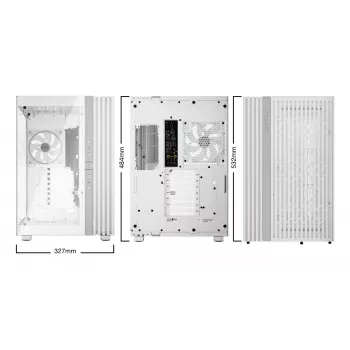 PC-behuizing bequiet! LIGHT BASE 900 FX full tower wit — full tower, XL-ATX, RGB-ventilatoren, 49,5 cm GPU, 190 mm CPU-koeler