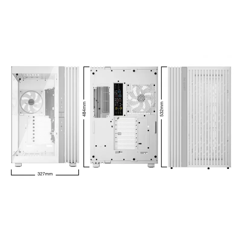 be quiet! Light Base 900 FX pc-behuizing, Full Tower, E-ATX / XL-ATX, gehard glas, 4 ventilatoren van 140 mm, cpu-koeler van 190 mm, wit