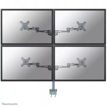 Neomounts FPMA-D935D4 monitorarm 10-27 inch, klembevestiging, 6 kg, 25,4 cm (10 inch), 68,6 cm (27 inch), 100 x 100 mm, zilver