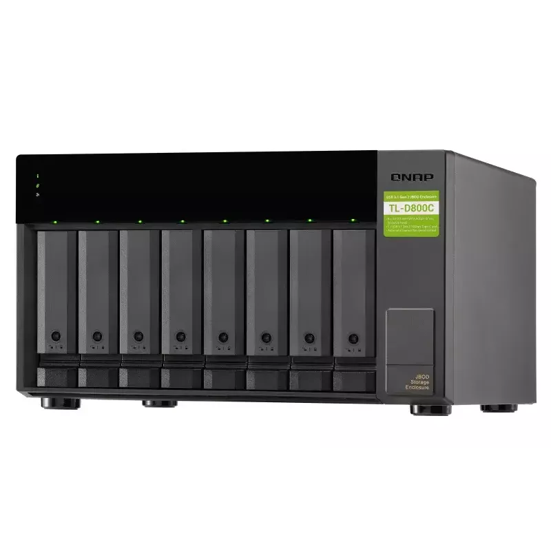 QNAP TL-D800C - schijven-array - JBOD - 8 bays (SATA-600) - USB 3.2 Gen 2 (extern)