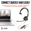 HP Poly Blackwire 3310 monaurale headset met USB-C + USB-C/A-adapter