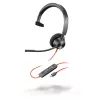 HP Poly Blackwire 3310 monaurale headset met USB-C + USB-C/A-adapter