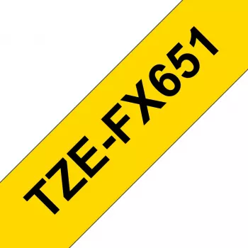 Brother TZE-FX651 etikettenband zwart op geel TZ