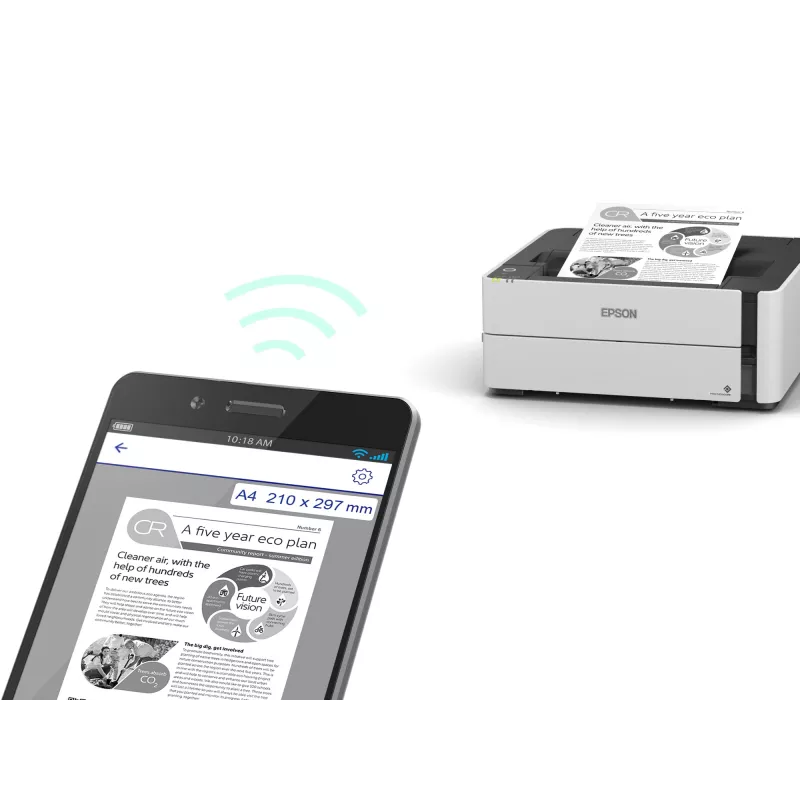 Epson EcoTank ET-M1180 zwart-wit inkjetprinter, A4, duplex