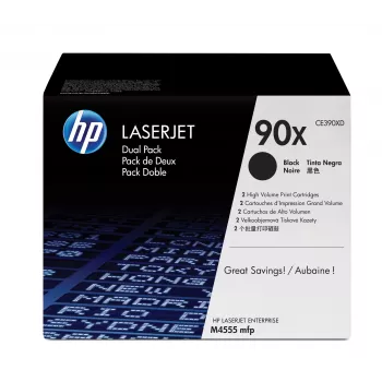HP 90X 2-pack hoge capaciteit zwart originele LaserJet-tonercartridges