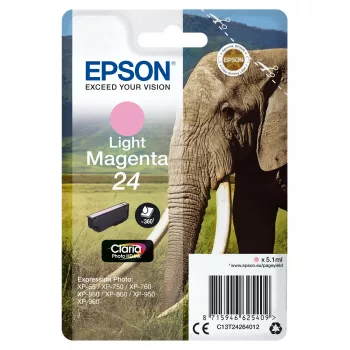 Epson Elephant singlepack lichtmagenta 24 Claria Photo HD inkt
