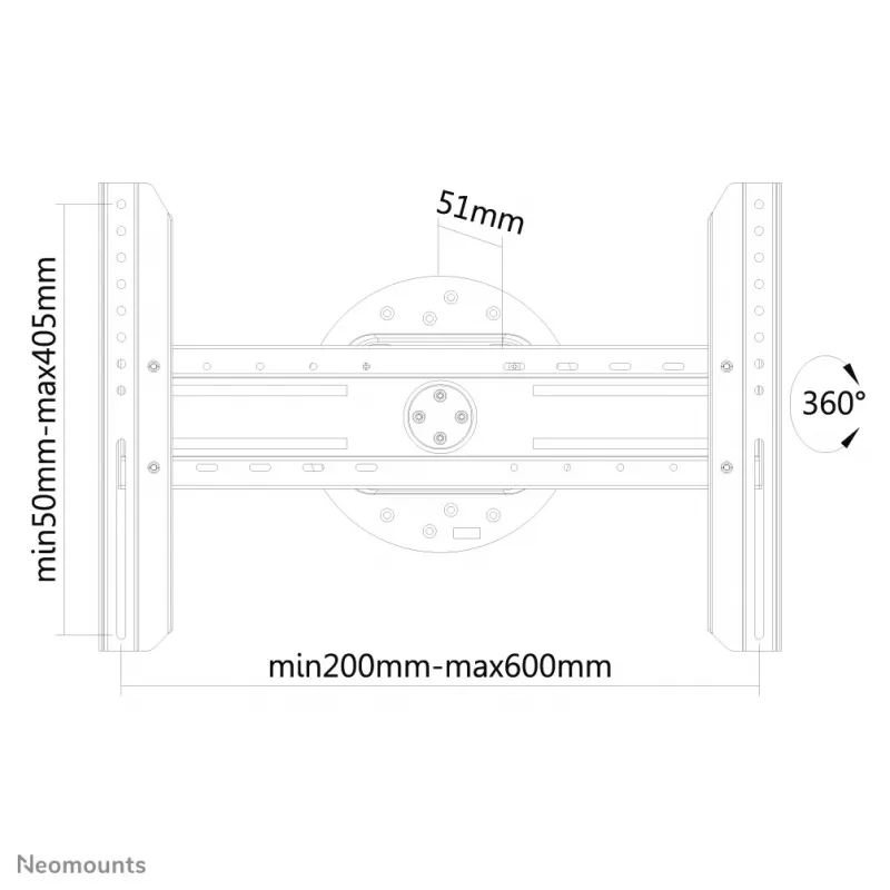 Neomounts LED-WR100zwart tv-muurbeugel 37-75 inch - draaibaar