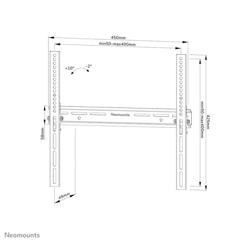 Neomounts WL35-350BL14 tv-muurbeugel 32-65 inch – kantelbaar – afsluitbaar – eenvoudige montage