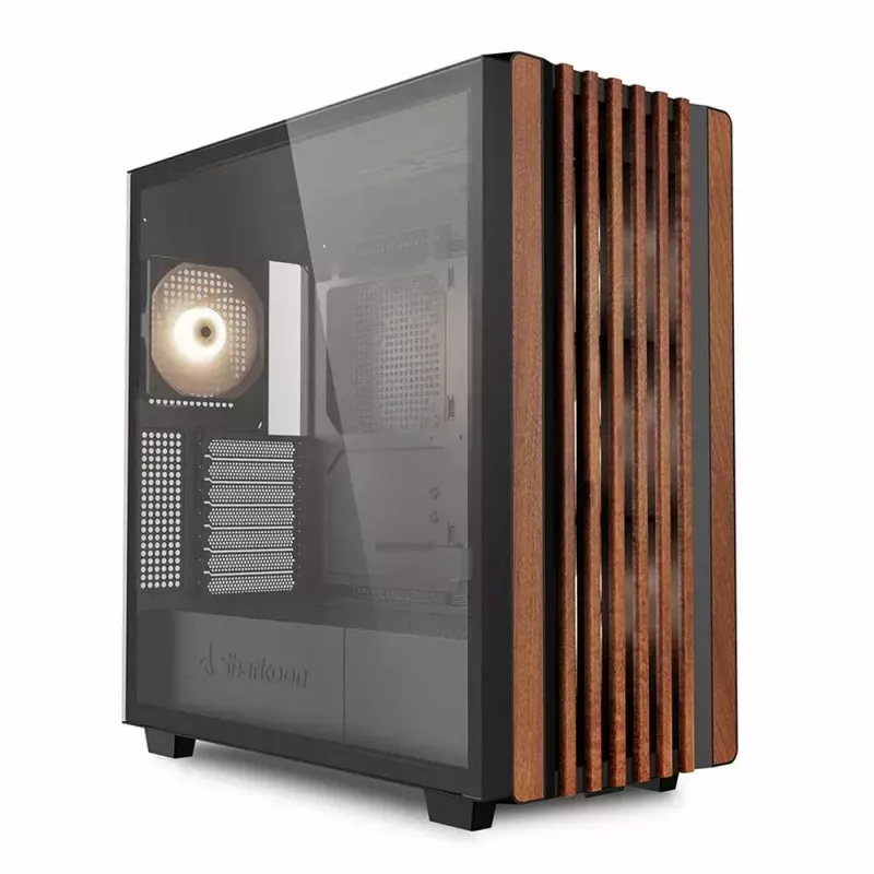 PC-behuizing Sharkoon REBEL C70G RGB full tower zwart, hout