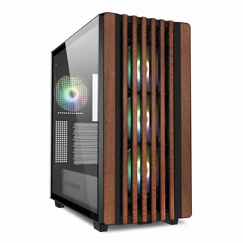 PC-behuizing Sharkoon REBEL C70G RGB full tower zwart, hout