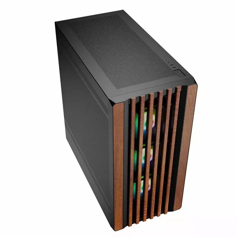 PC-behuizing Sharkoon REBEL C70M RGB full tower zwart, hout