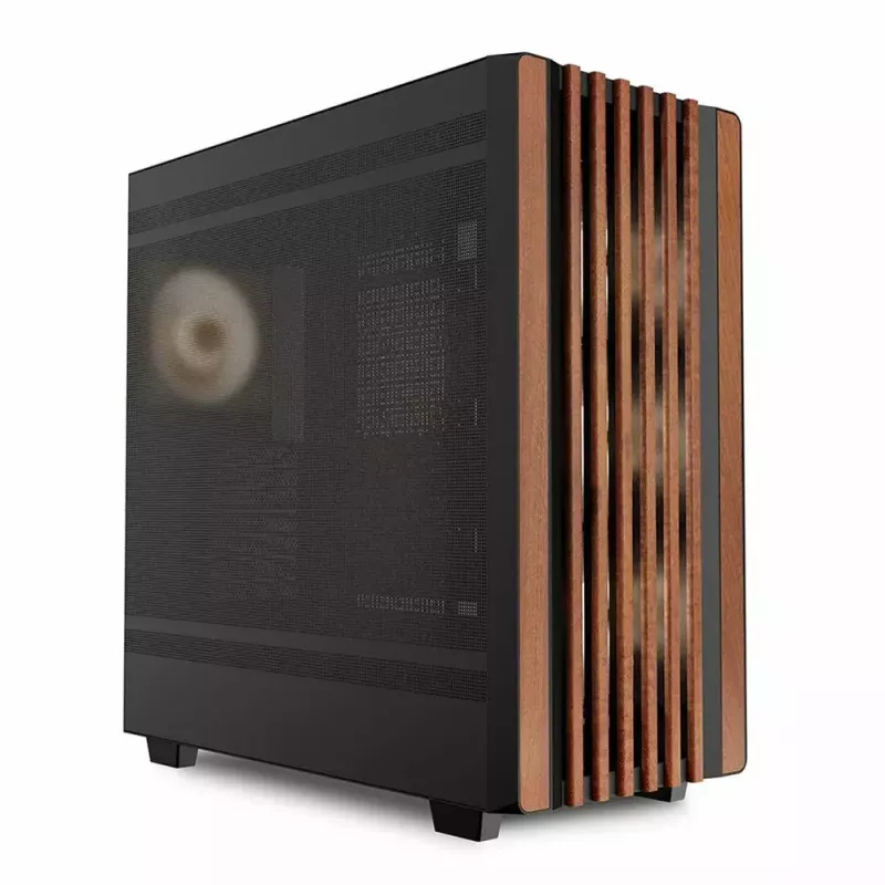 PC-behuizing Sharkoon REBEL C70M RGB full tower zwart, hout