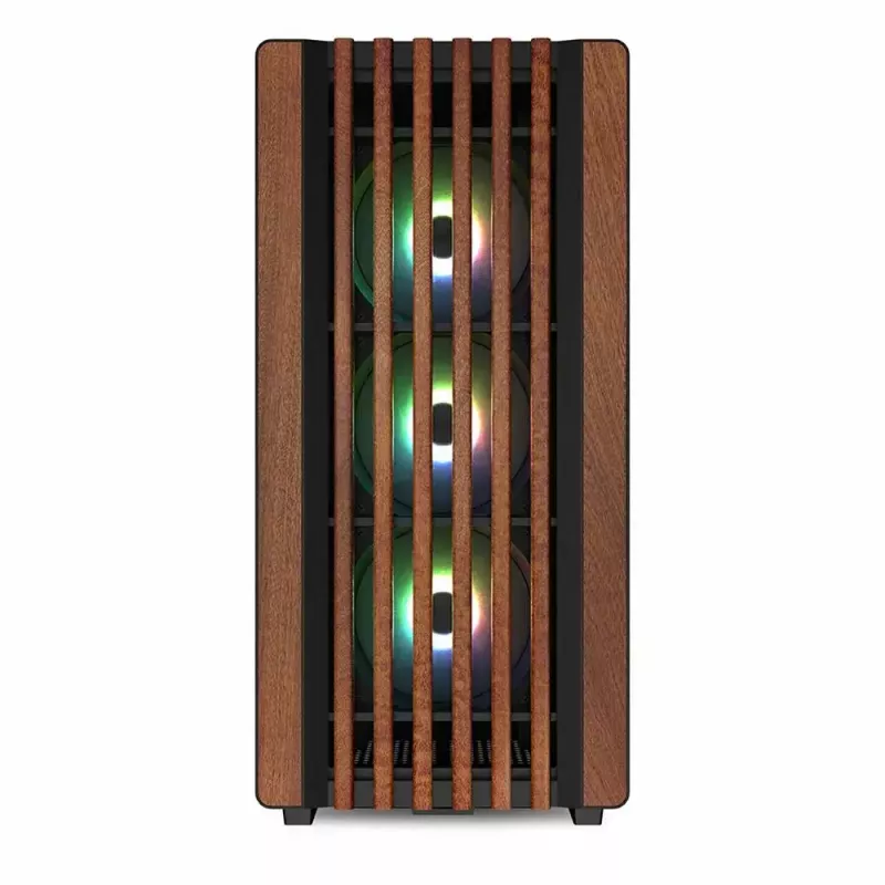 PC-behuizing Sharkoon REBEL C70M RGB full tower zwart, hout