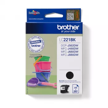 Brother LC221BK inktpatroon 1 stuks origineel zwart