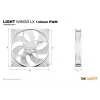 bequiet! LIGHT WINGS LX 140mm PWM 3-pack wit — 140×25 mm ventilator, 1200 tpm, 95 m³/h, RGB-LED's