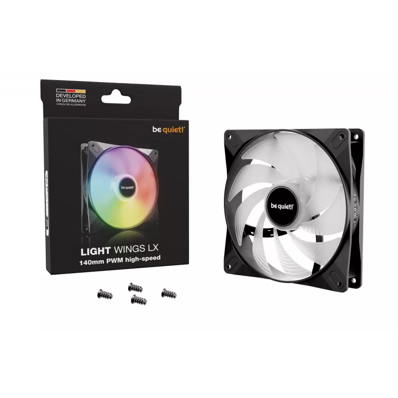 be quiet! LIGHT WINGS LX 140mm PWM High-Speed behuizingsventilator 14 cm zwart 1 stuk