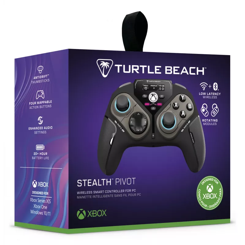 Turtle Beach Stealth Pivot draadloze slimme gamecontroller met roterende modules, display-dashboard, Hall-effect-sticks, opnieuw toe te wijzen knoppen voor Windows-pc, Xbox Series X|S en Xbox One