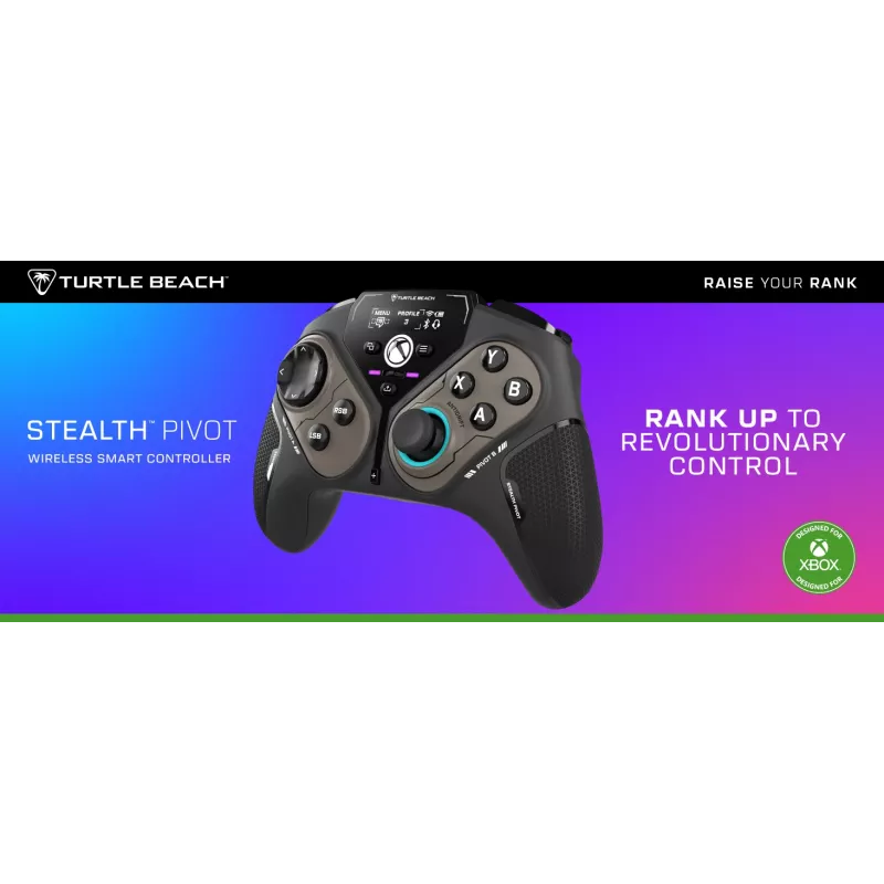 Turtle Beach Stealth Pivot draadloze slimme gamecontroller met roterende modules, display-dashboard, Hall-effect-sticks, opnieuw toe te wijzen knoppen voor Windows-pc, Xbox Series X|S en Xbox One