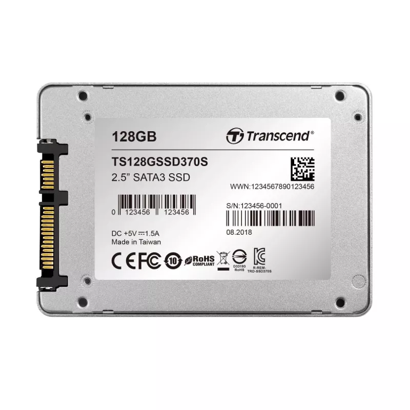 TRANSCEND SSD 370 128GB 2.5in SATA III 6gb/s MLC aluminium behuizing