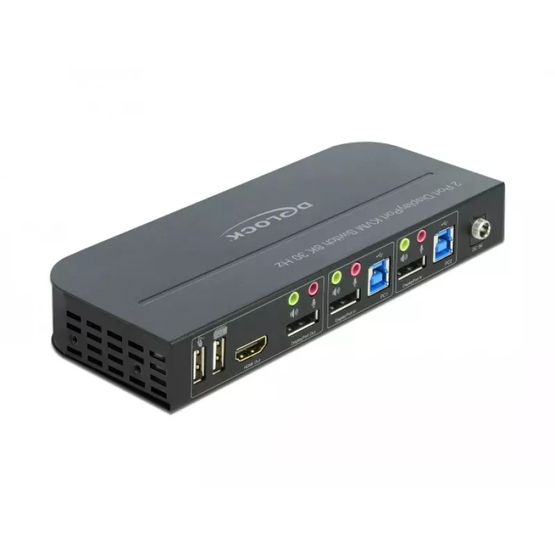 DELOCK DisplayPort 1.4 KVM-switch 8K 30Hz USB 3.0 + audio