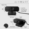 HP 435 FHD webcam (77B10AA), 2 MP, 1920 x 1080, 30 fps, USB-A 2.0, autofocus, privacyklep, dubbele microfoons, zwart