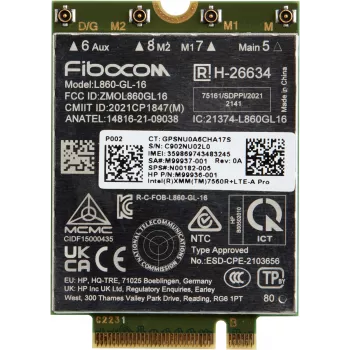 HP XMM 7560 R+ LTE-Advanced Pro WWAN, China, zakelijk, -20 - 65 °C, -40 - 85 °C, Windows 10, Windows 11, 42 mm